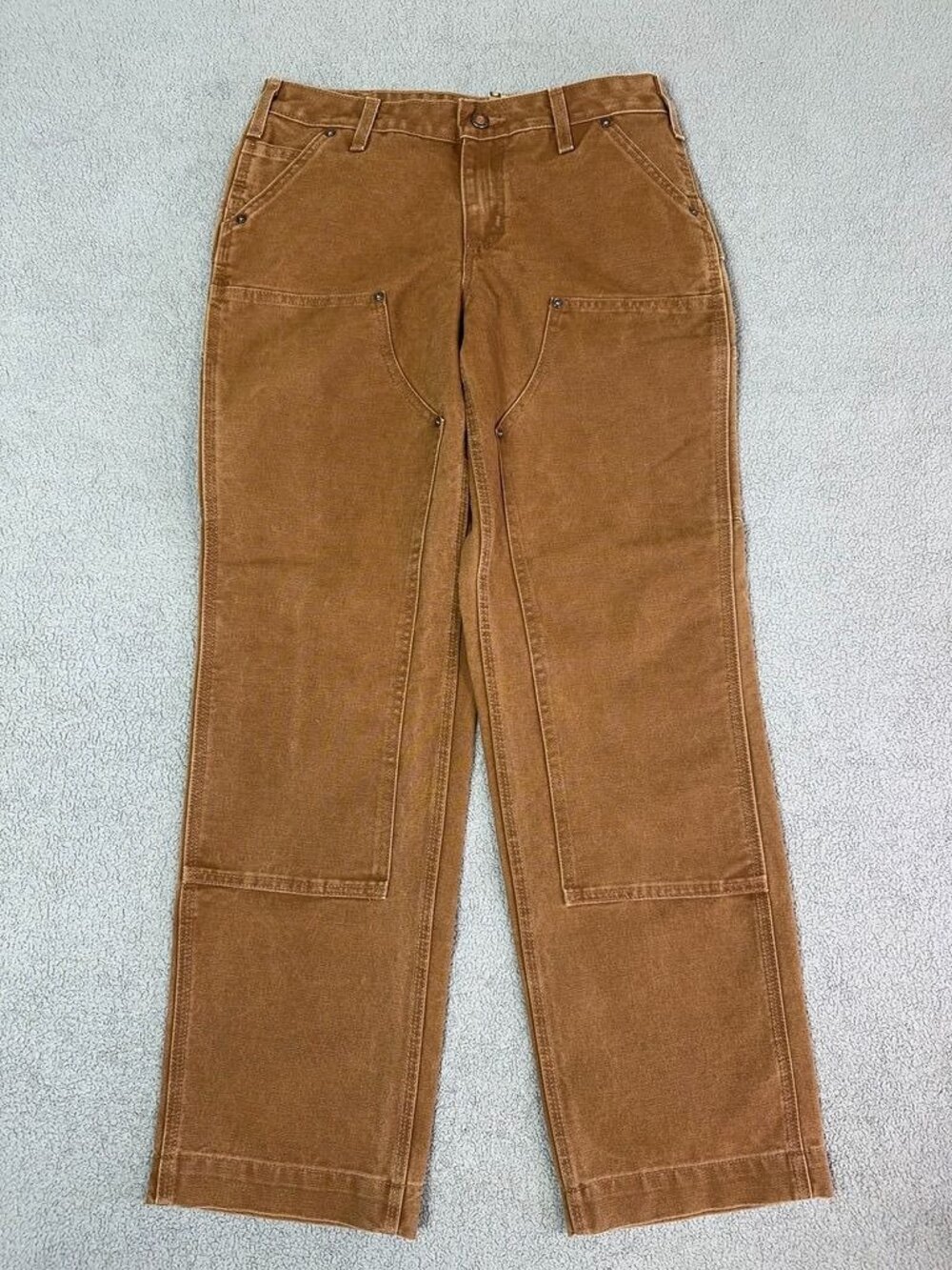 Carhartt Kane Dungaree Womens 2 Regular NWT Irregular Brown Double Knee Pants